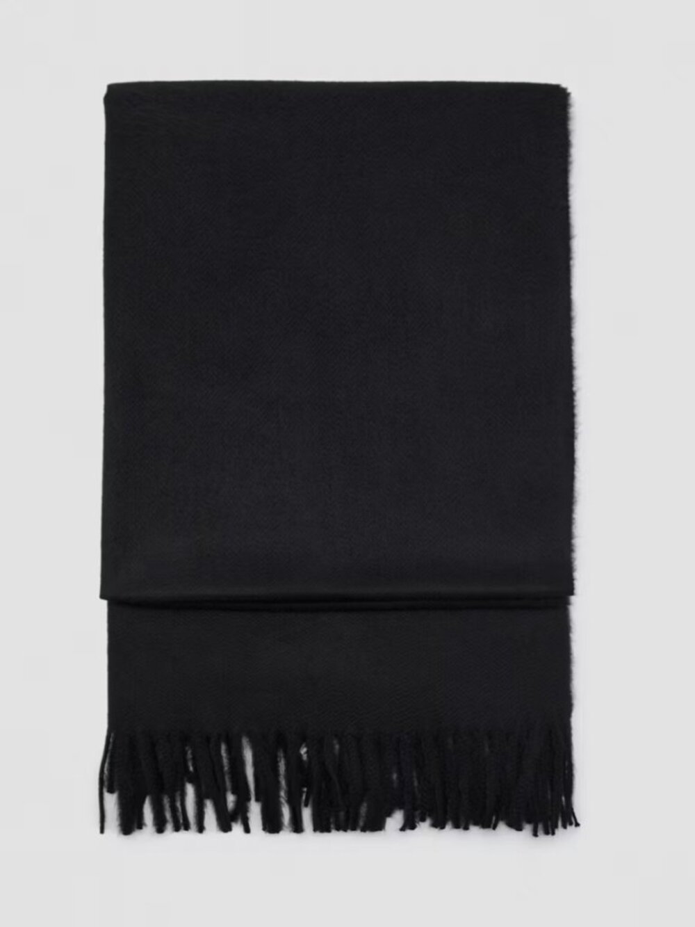Mango Black Fringe Edge Scarf Black